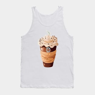 Coffee and cream breakfast pattern Tank Top